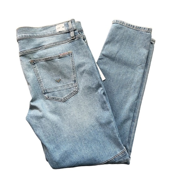 Hudson NWT Ethan Skinny Fit Light Wash Biker Moto Jeans Size 40x33 - Picture 8 of 12